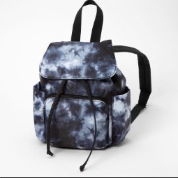 Claires Retro Black and White Tie Dye Backpack - Picture 2 of 10